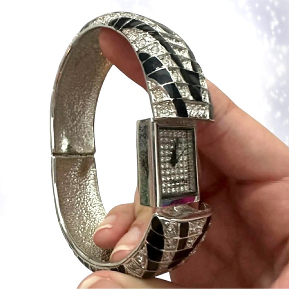 Luxury Vintage Zebra Peek-A-Boo Watch Bangled Bracelet - Picture 2 of 3